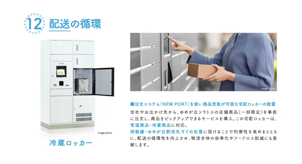 自動配送ロボットが商業施設の前に停まっている写真