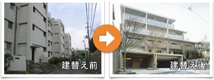 建替え前→建替え後